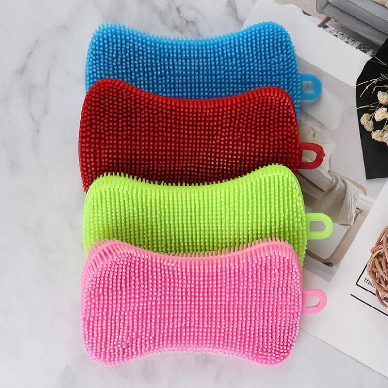 Esponja de silicone para lavar louça, panela de silicone para lavar louça e esponja, ferramenta de limpeza de cozinha