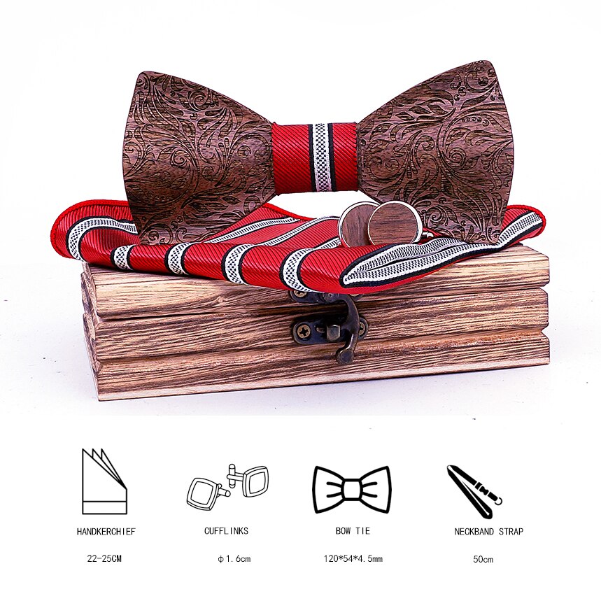 3D Bloemen Houten Strikjes voor Mannen Hout tie Hout Elegante Gentleman Strikjes Handgemaakte Vlinder Wedding Party