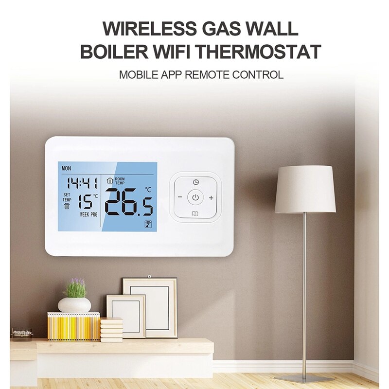 Wifi Smart Thermostat Wireless LCD Programmable Temperature Controller For Gas Boiler Heating APP Voice Control