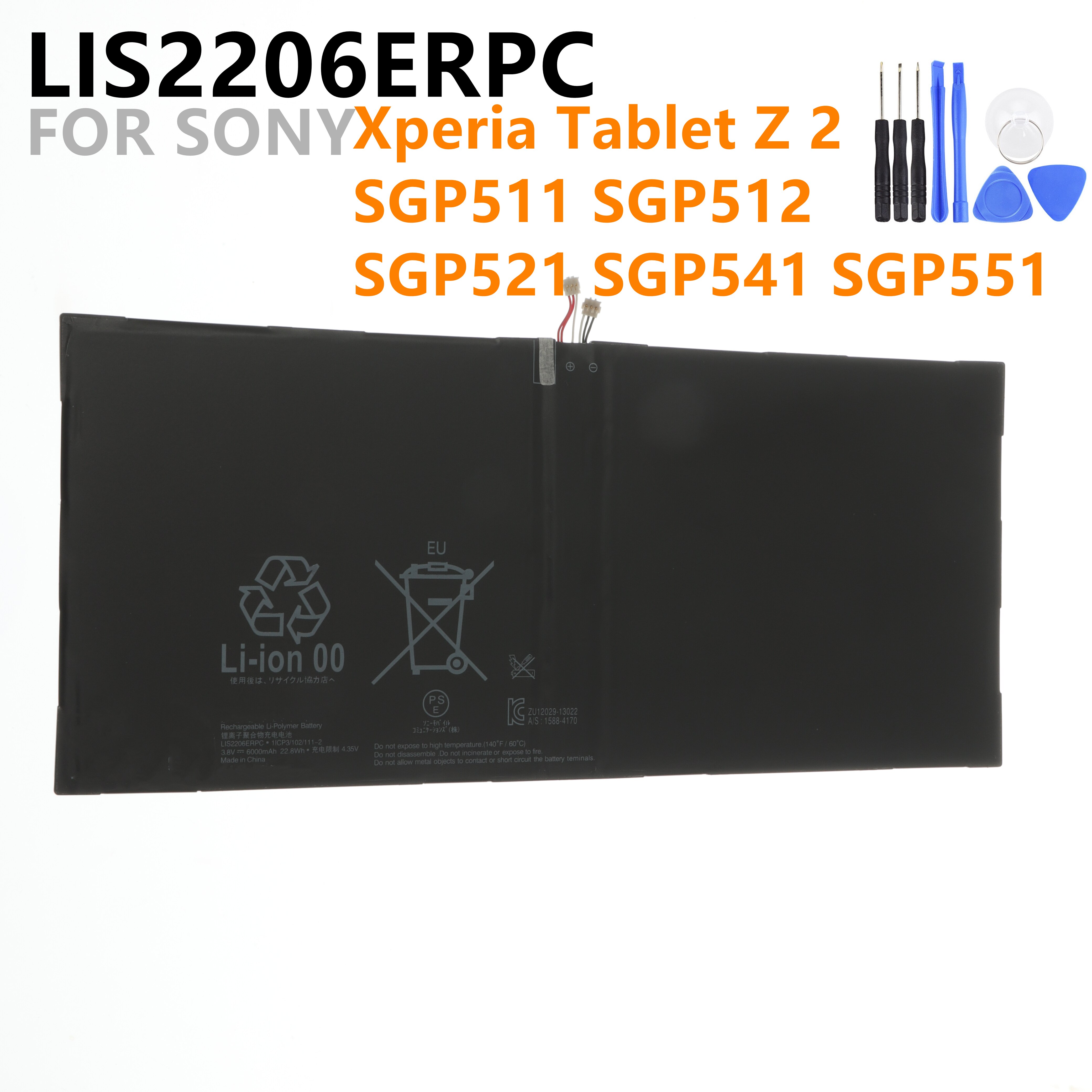 LIS2206ERPC Tablet Batterij Voor Sony Xperia Tablet Z2 SGP541CN SGP511 SGP512 SGP521 SGP541 SGP551 Tablet LIS2206ERPC 6000Mah Tool