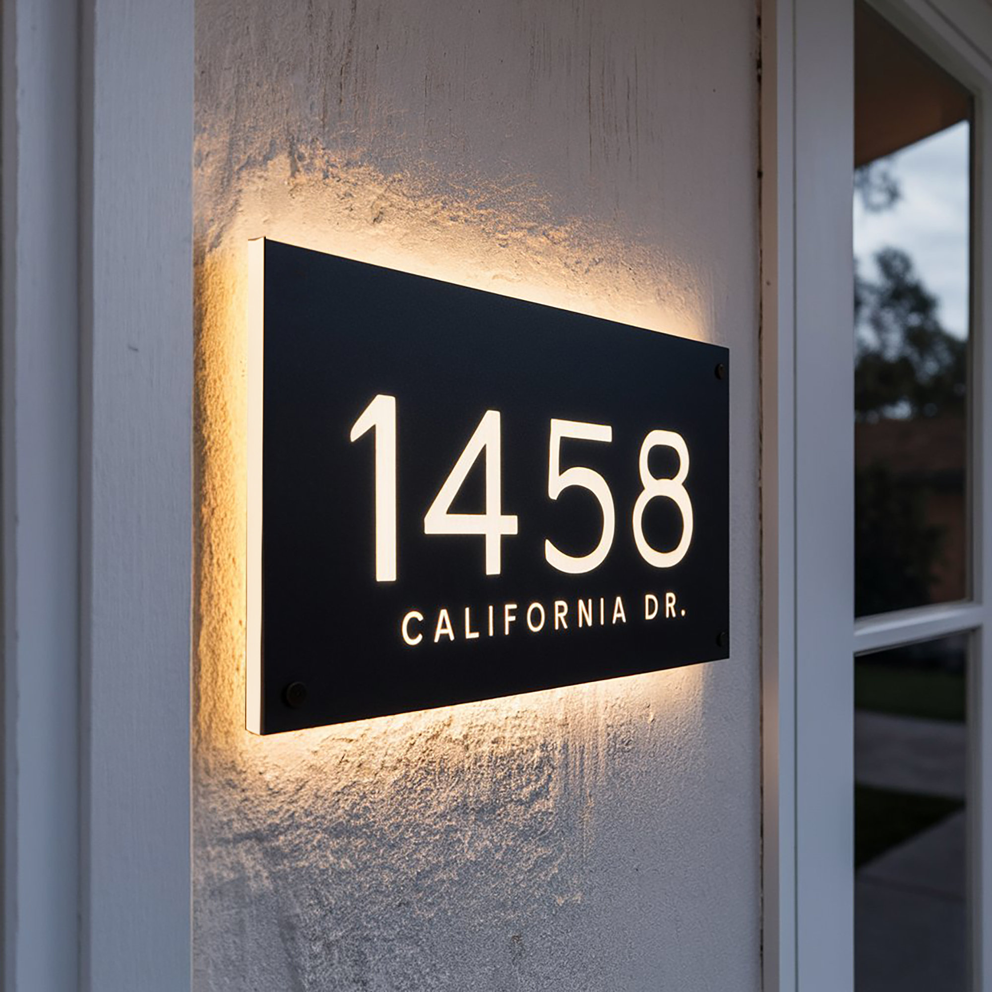 Auffälliges LED-Hausnummernschild, Außenadressenschild, drei Farboptionen, personalisierte Nummernschild-Wanddekoration für Zuhause