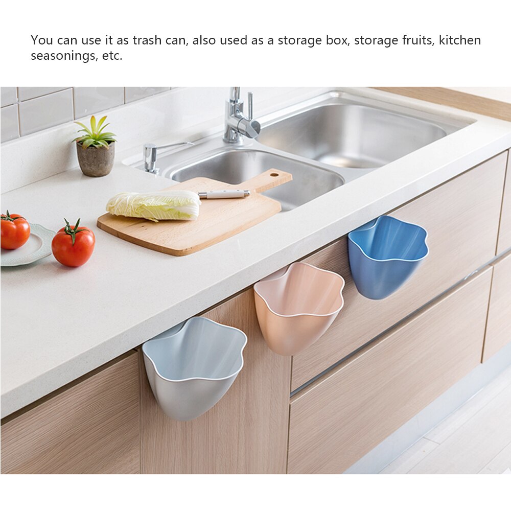 Youool Kitchen Cabinet Door Hanging Trash Garbage Bin Can Rubbish Container TOP Kitchen Tool Garbage Bag Wall-Mounted Trash Can