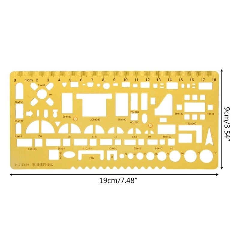 XRHYY Flow Chart Symbol Drafting Template Ruler Stencil Measuring Tool Student School Product Kit Lab&amp;Scientific Supplies: 4359