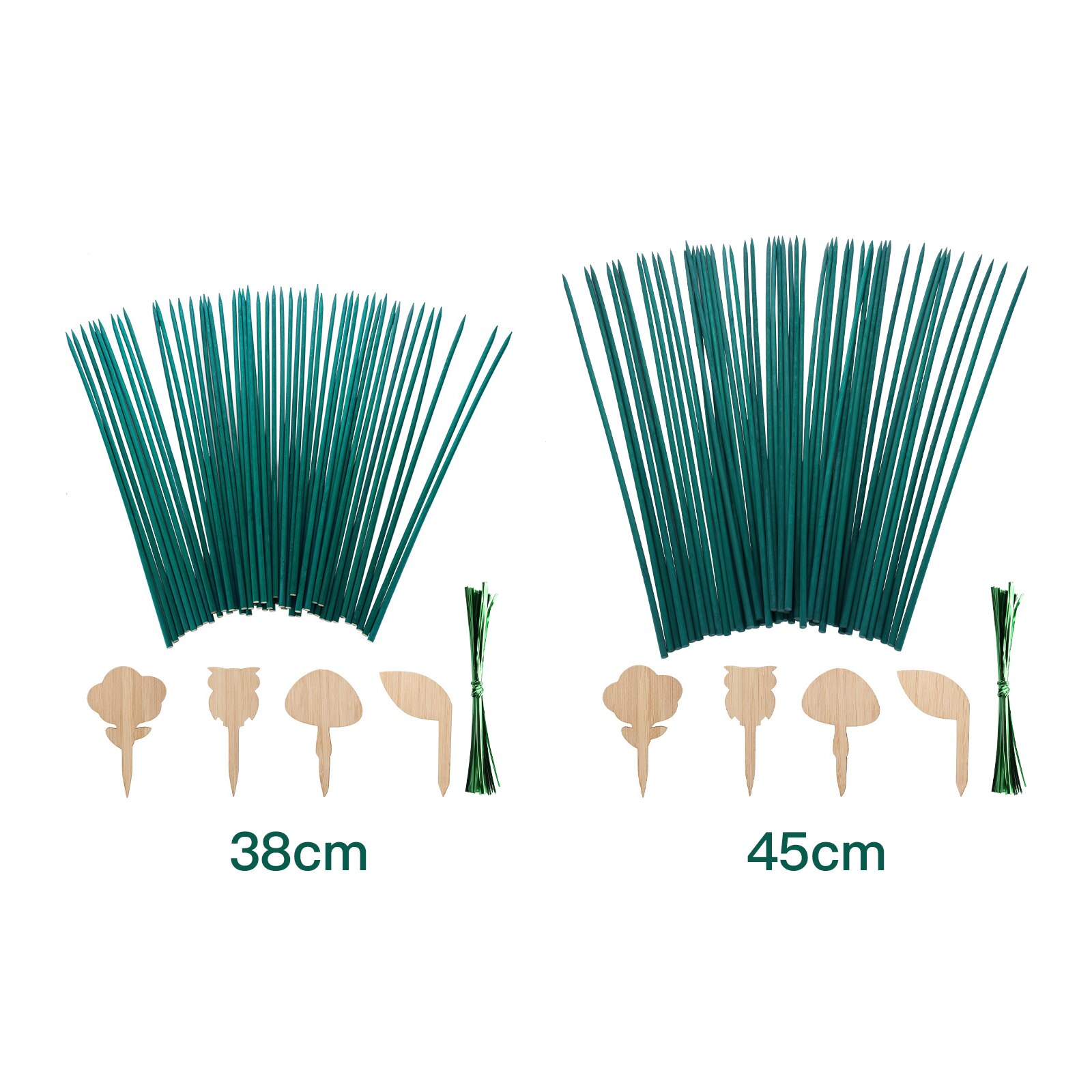 Sign Posting Garden Sticks Wood Plant Stakes Metallic Tie Green Wooden Portable 50 Per Bundle Floral Picks
