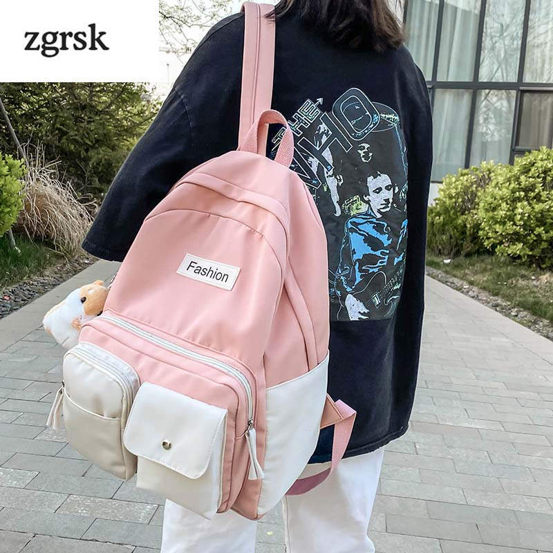 Signore di Marca Collegio Classic Black Retro Zaini Scuola Per Adolescenti Mochila Feminina Anti Theft Zaino Zainetto: pink 1323