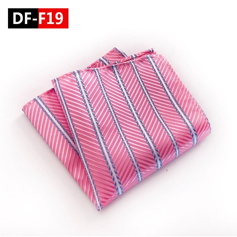 20 Style Luxury Striped Men Pocket Square Hanky Classic Wedding Party Handkerchief Soft Silk Vintage Hankies Chest Towel: DF-F19