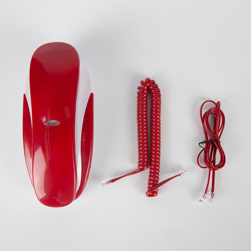 Simple Trimline Corded Phone Wall-Mounted Desk Telephone Landline with Pause/Redial/Flash for Office Company Hotel Home