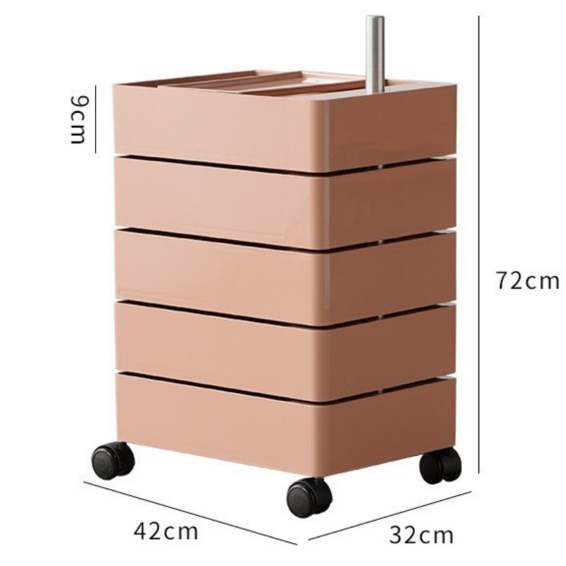 Rotating Storage Cabinet Movable Bedside Table Ins Side Cabinet Minimalist Nordic Storage Cabinet Cosmetic Storage Cabinet: Emerald Green