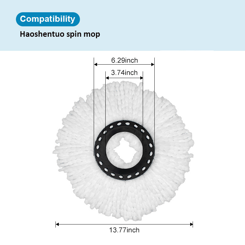 Universal Mop Head Refill 360°Rotating Mops Microfibers Round 16mm Mopping Head Clean Tool Home Floor Mop Cloth Accessories