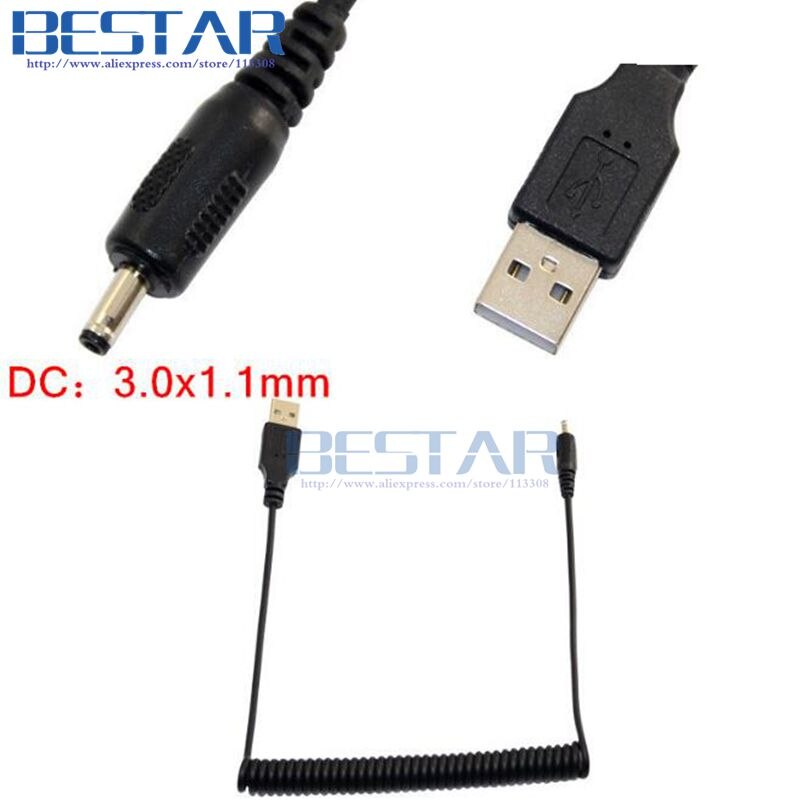 USB 2.0 A Male to DC JACK 2.0x0.6mm 2.5x0.7mm 3.0x1.1mm 3.2x0.9mm 3.5x1.1mm 3.5 x 1.35mm 5V 2A Power Spring Cable 1m: DC 30x11