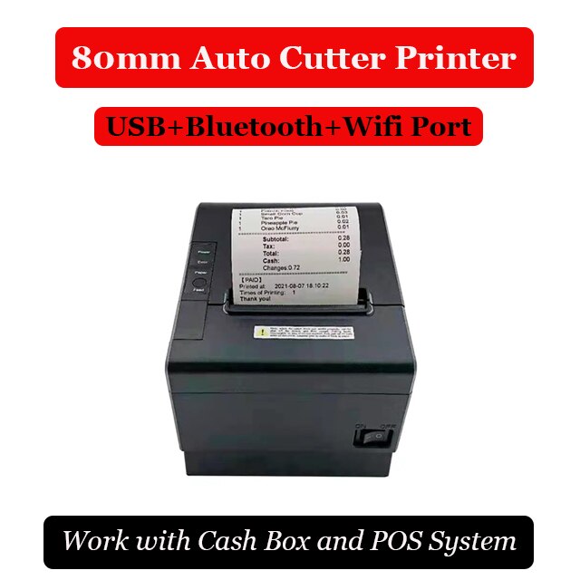 80Mm Thermische Printers Pos Receipt Printer Met Auto Cutter Bluetooth Usb Ethernet-poort Voor Keuken Restaurant Winkel