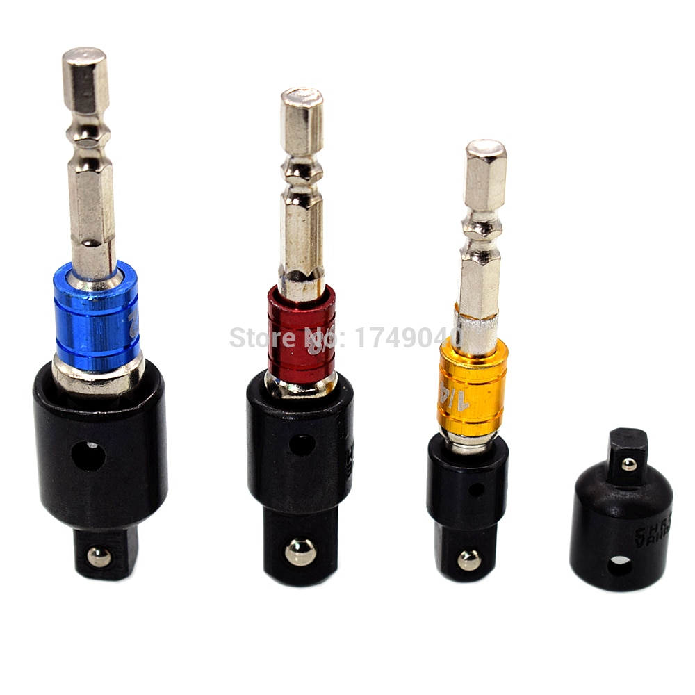 Impact Socket Adaptors 1/2" 3/8" 1/4" Square Drives Wrench Converter Reducer Tools and Socket Bit Driver Extension Bars 7pc Set