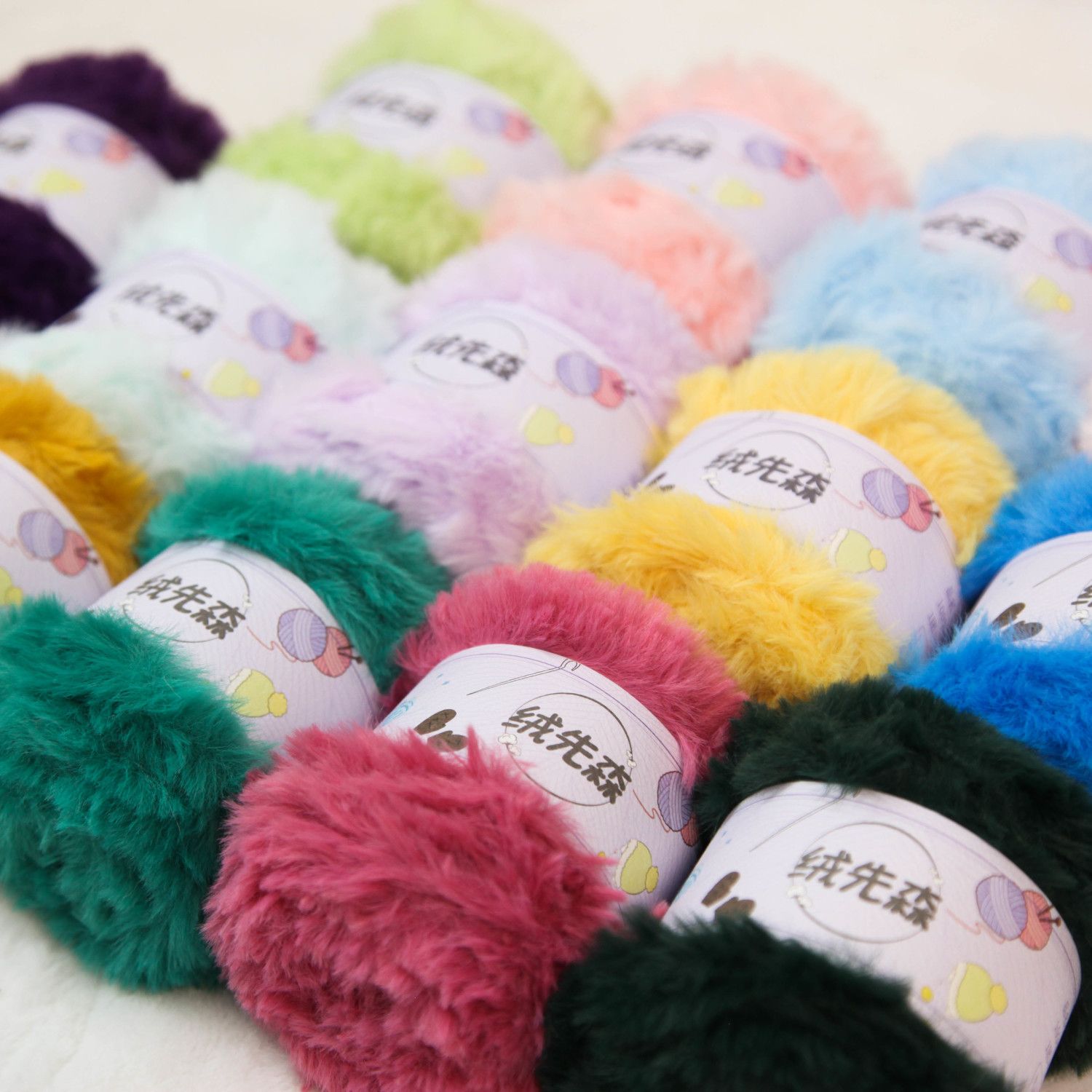 Fur Thread Imitation Mink Fur 50g Solid Colored Fur Yarn Crochet Rod Needle DIY Handmade Knitted Hat Scarf Doll Mat Woolen Ball