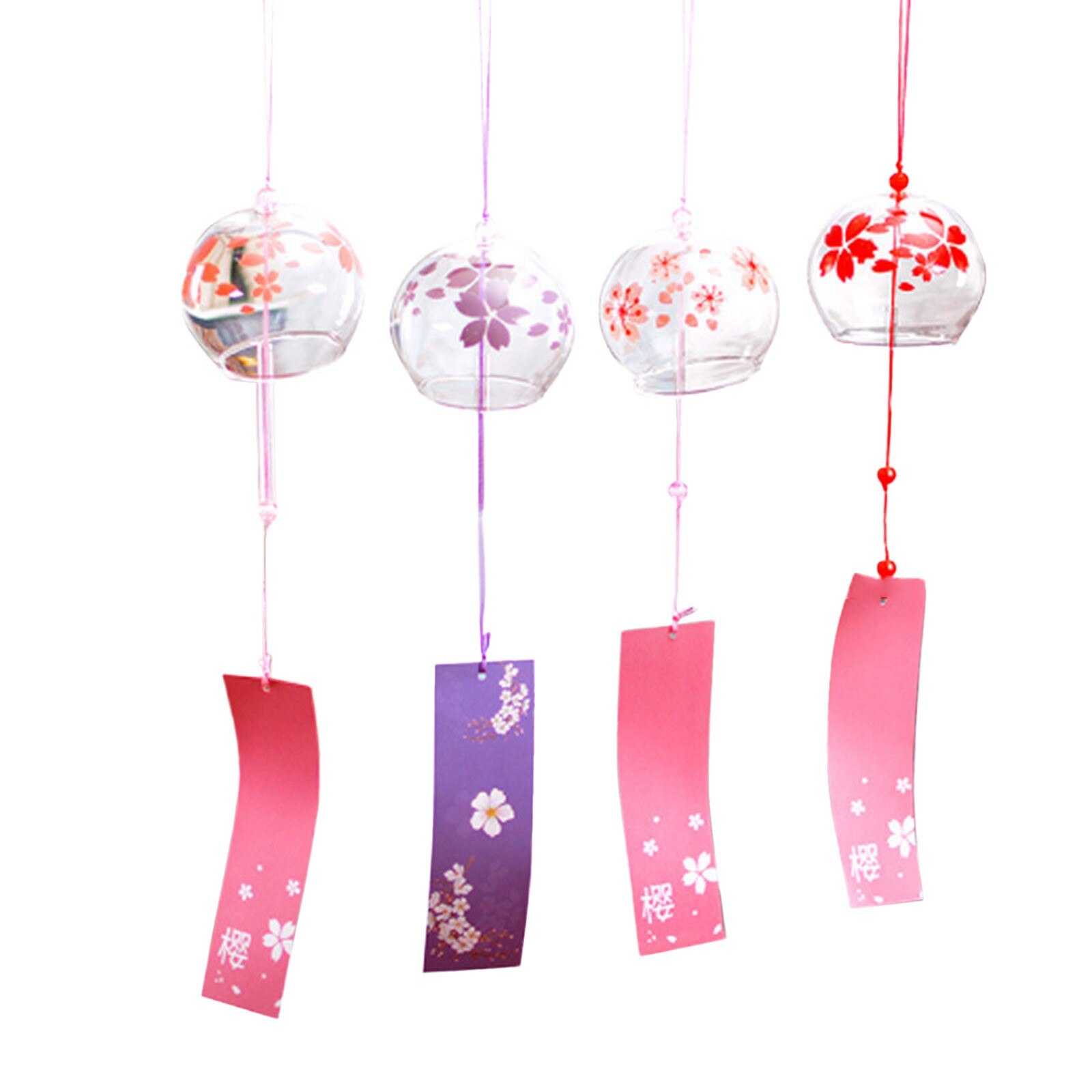 Japanese Style Wind Chimes Painted Hanging Pendant Room Balcony Decor Garden Decoration Outdoor Wind Spinner windspiel: H-4PCS