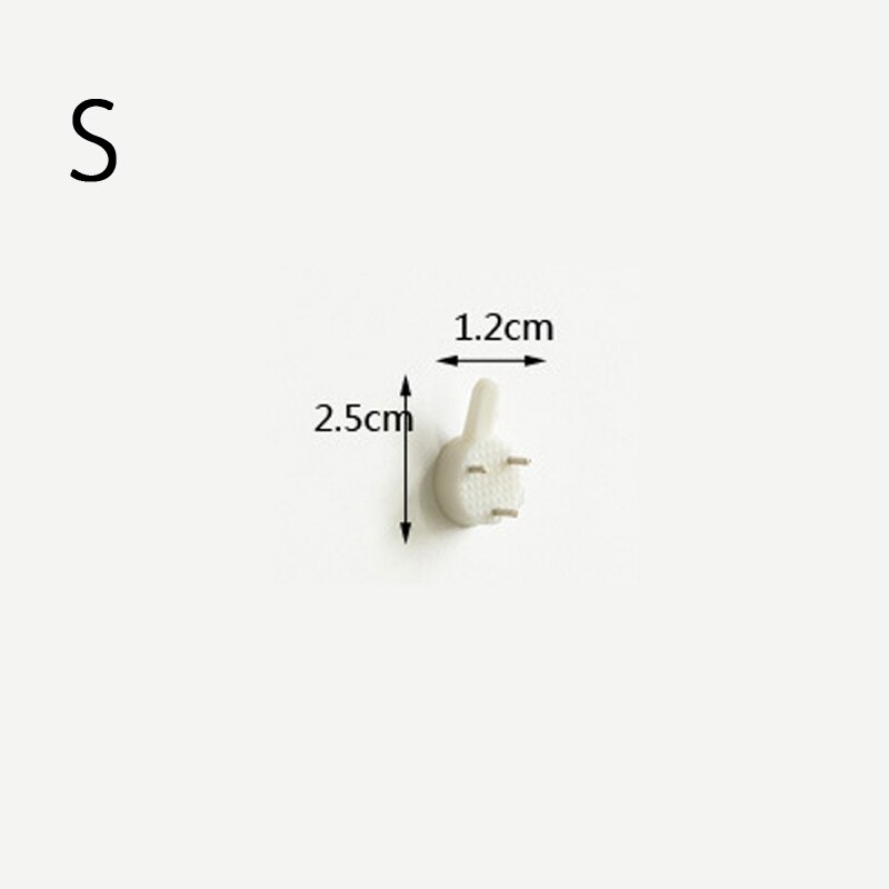 10pcs Seamless Nail White Plastic Invisible Wall Mount Photo Picture Frame Nail Hook Hanger Hard Picture Frame Wall Hooks: S