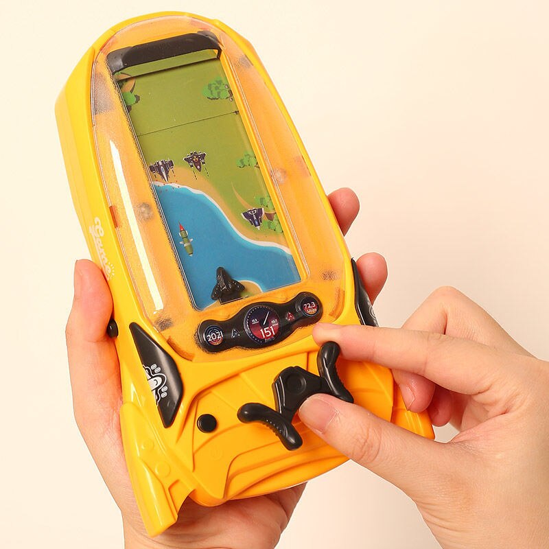 Handheld Game Speler Met Klassieke Ontwijken Vliegtuigen Spel, Real 3D Graphics En Stuurwiel Bediening, Vijf Snelheidsregeling: Zilver