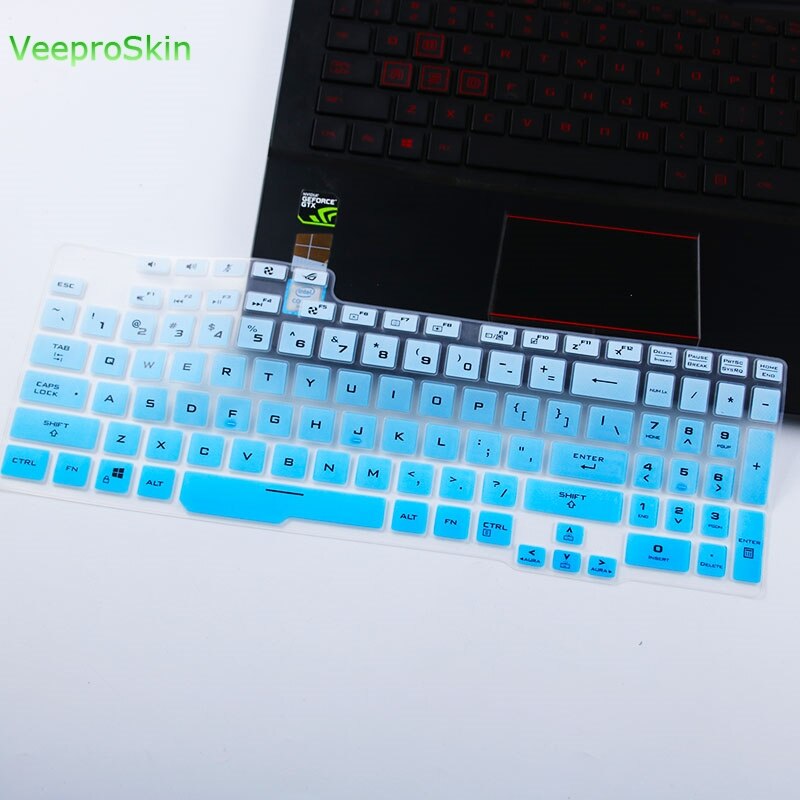 Laptop tastatur cover beskytter til asus tuf gaming  f15 fx506li fx506lh fx506 /  asus tuf  f17 fx706li fx706 fa706 gaming: Fadeblue
