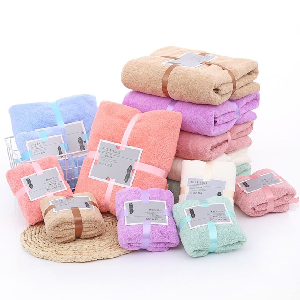 6 Kleuren Coral Fleece Absorberende Haar Zwemmen Gezicht Hand Badhanddoek Sets Microvezel Handdoeken Badkamer Handdoeken Microfiber Handdoek Set