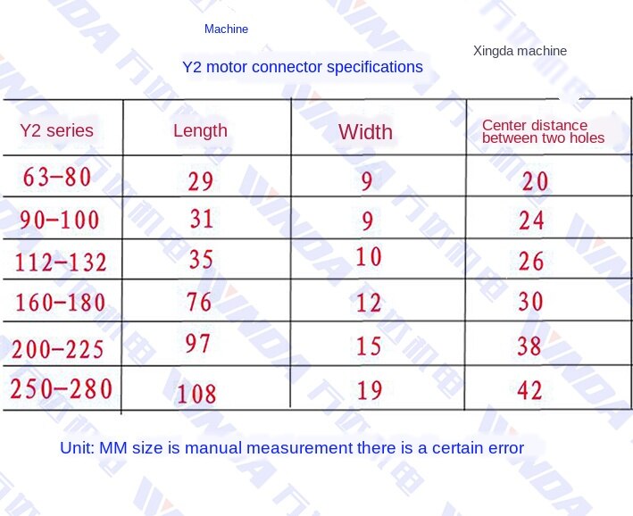 Y2 motor terminal connection piece Y2-160 terminal connection piece Motor terminal block copper strip