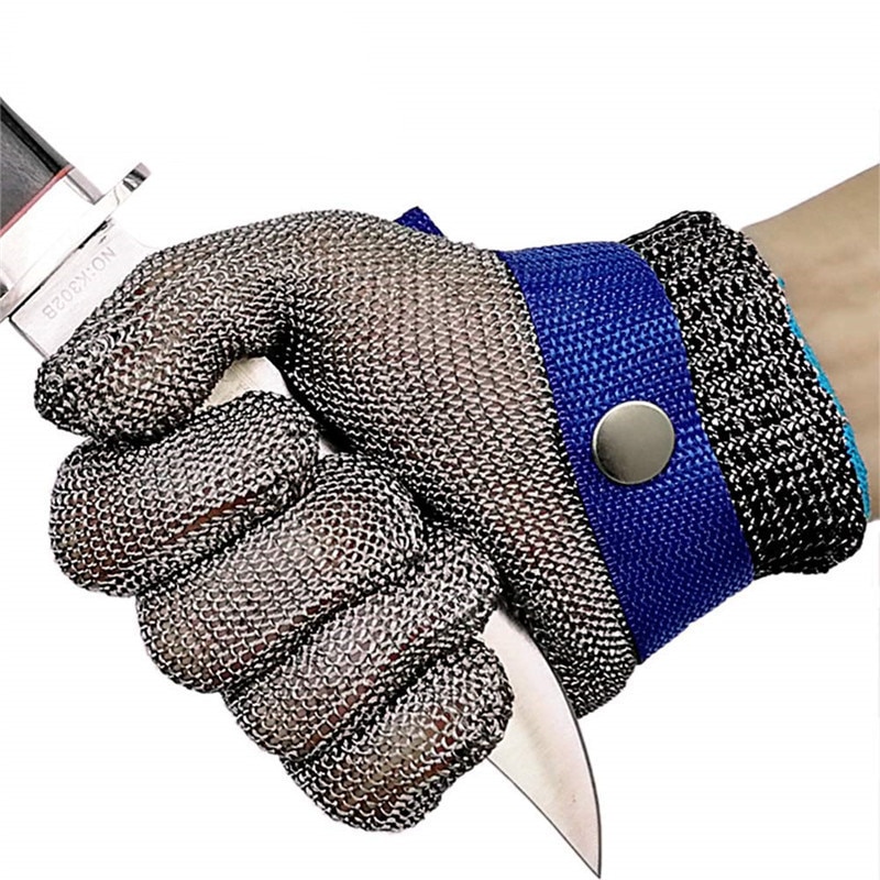 Anti-Cut Proof Handschoenen Veiligheid Cut Proof Steekwerende Handschoenen Roestvrij Staaldraad Metalen Mesh Butcher Snijbestendige werk Handschoenen