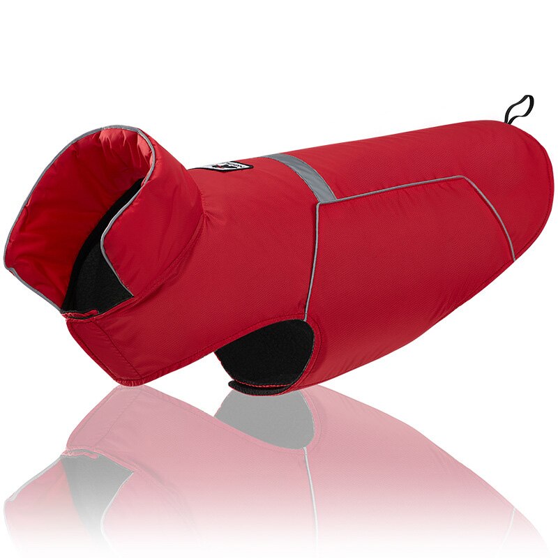 Reflective Pets Clothing Safe Waterproof Dog Jacket Coat Dog Pet Clothes Solid Keep Warm Dogs Winter Outdoor Coats: Red / XL