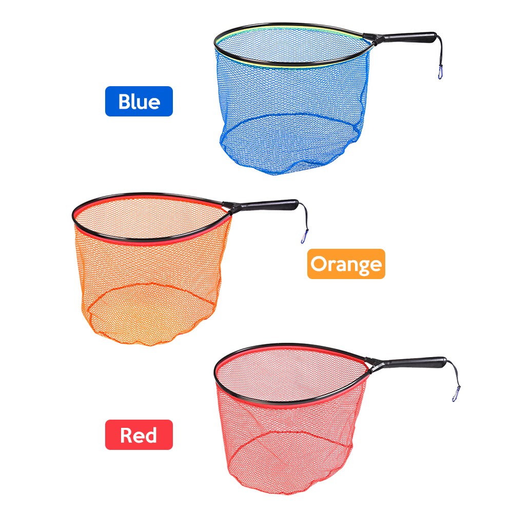 Lightweight Fish Landing Net Fly Fishing Fish Saver Knotless Nylon Mesh Trout Hand Net