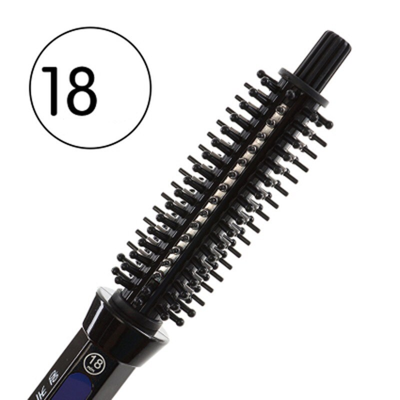 2 In 1 Pro Ceramic Hair Curler Electric Comb Hair Brush Hair Curlers Roller Styling Tools Hair Curling Iron Multifunction: 18mm / US