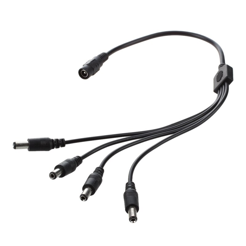 2PCS 1 To 4 DC Power 4-Port Splitter Adapter Cable With 30Cm 1 Female To 2 Male Plug DC Power Jack Splitter Cable