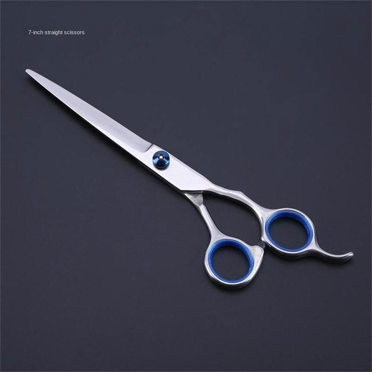 6 Inch 7 Pet Grooming Scissors Stainless Steel Cats Dogs Hair Seam Scissor Up and Down Curved Scissors Sharp Haircut Set: 7 inch straight cut