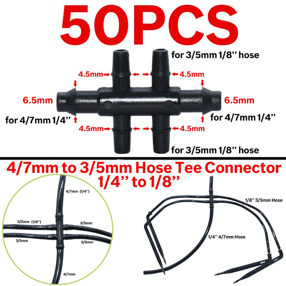 KESLA Irrigation Sprinkler 1/8 Inch Water Pipe Tee Connector Bend Arrows Drippers Fitting Repair 2&amp;4 Way for 3/5 mm Hose Garden