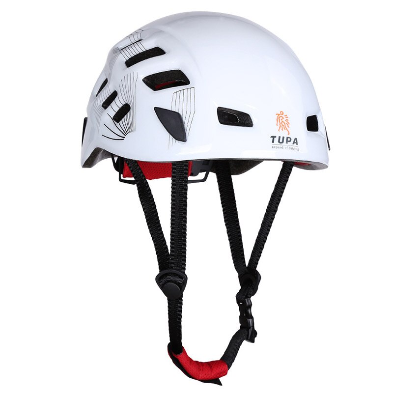 Hjelme udendørs klatring ned ad bakke caving redning cykling justerbar høj styrke sikkerhed beskyttende bjergbestigning tilbehør: Hvid