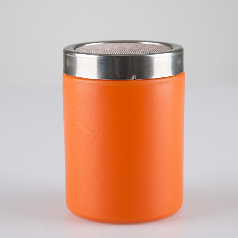 95x70 Acero inoxidable espolvorear cacao canela azúcar gasa bote con malla metálica condimento botella de café de lujo polvo pimienta Shaker Can: Orange