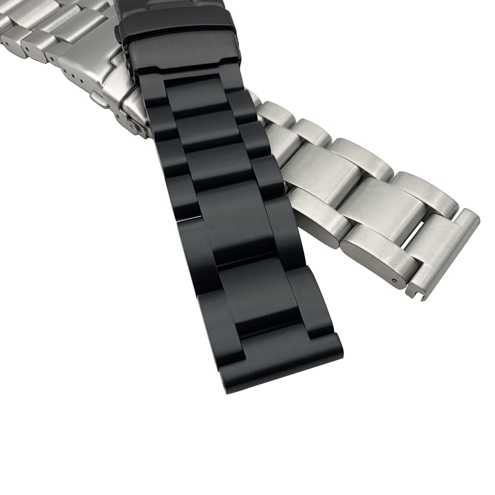 Solid Thickening 5.5mm 316L Stainless Steel Watchbands Silver 22mm 24mm 26mm Metal Watch Band Strap Wrist Watches Bracelet