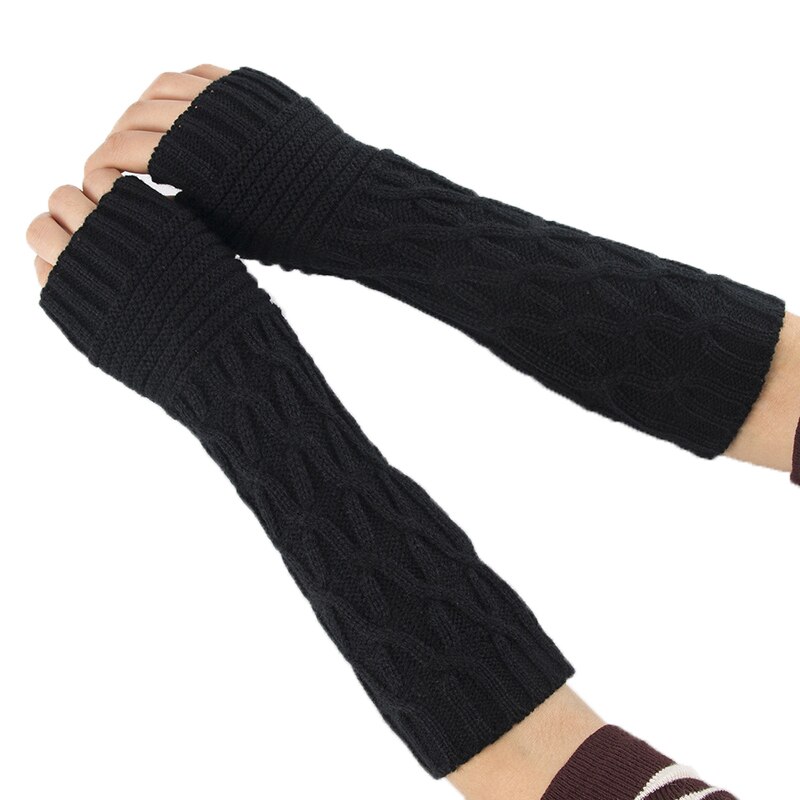 Nuevos guantes de lana con dedos abiertos para otoño e invierno, guantes plegables y cálidos para hombres y mujeres
