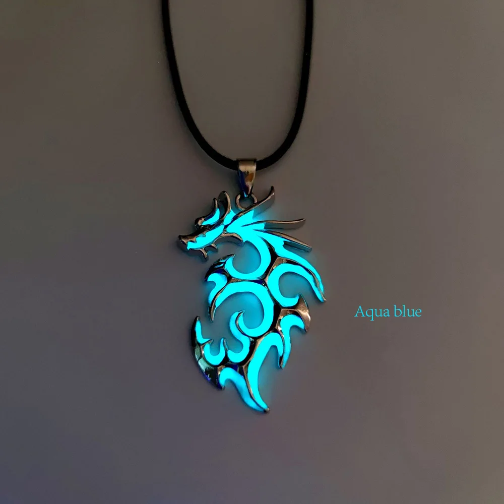 Luminous Dragon Necklace Glowing Night Fluorescence Antique Vintage Glow In The Dark for Men Women Party Halloween Day Club