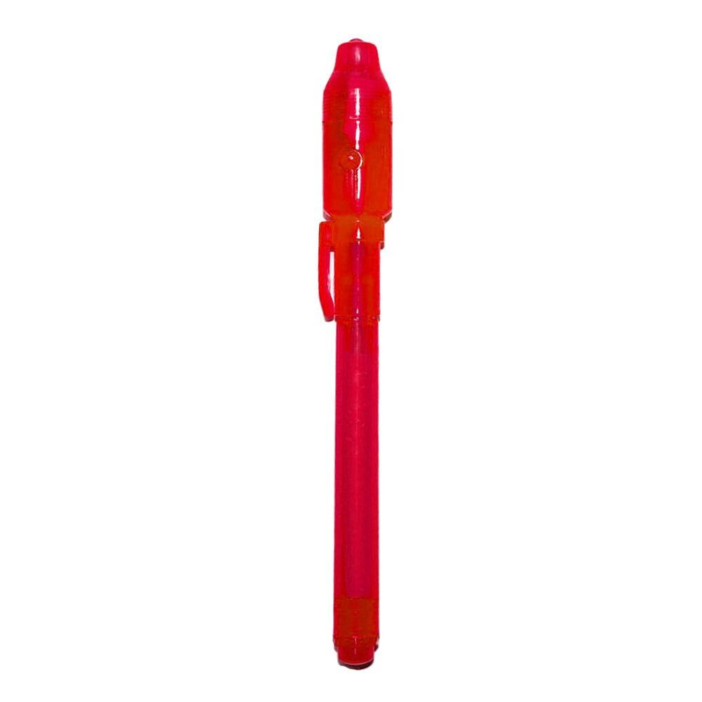 1PC 2 in 1 Magic Luminous Light Pen UV Drawing Invisible Ink Pen Kids Writing Learning Educational Lighting Toys: Red