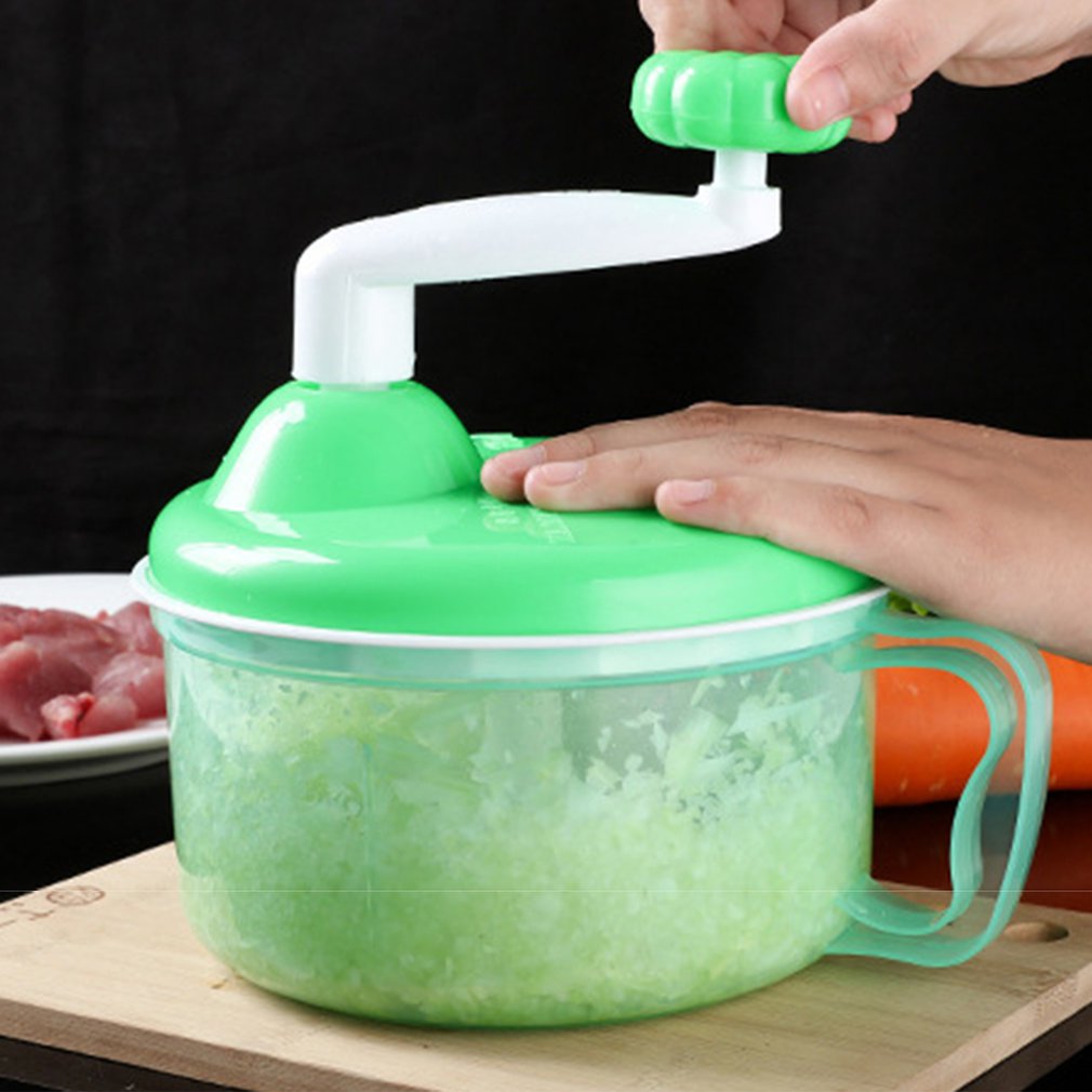 Powerful Manual Meat Grinder Hand-power Food Chopper Mincer Mixer Blender to Chop Meat Fruit Vegetable Nuts Herbs