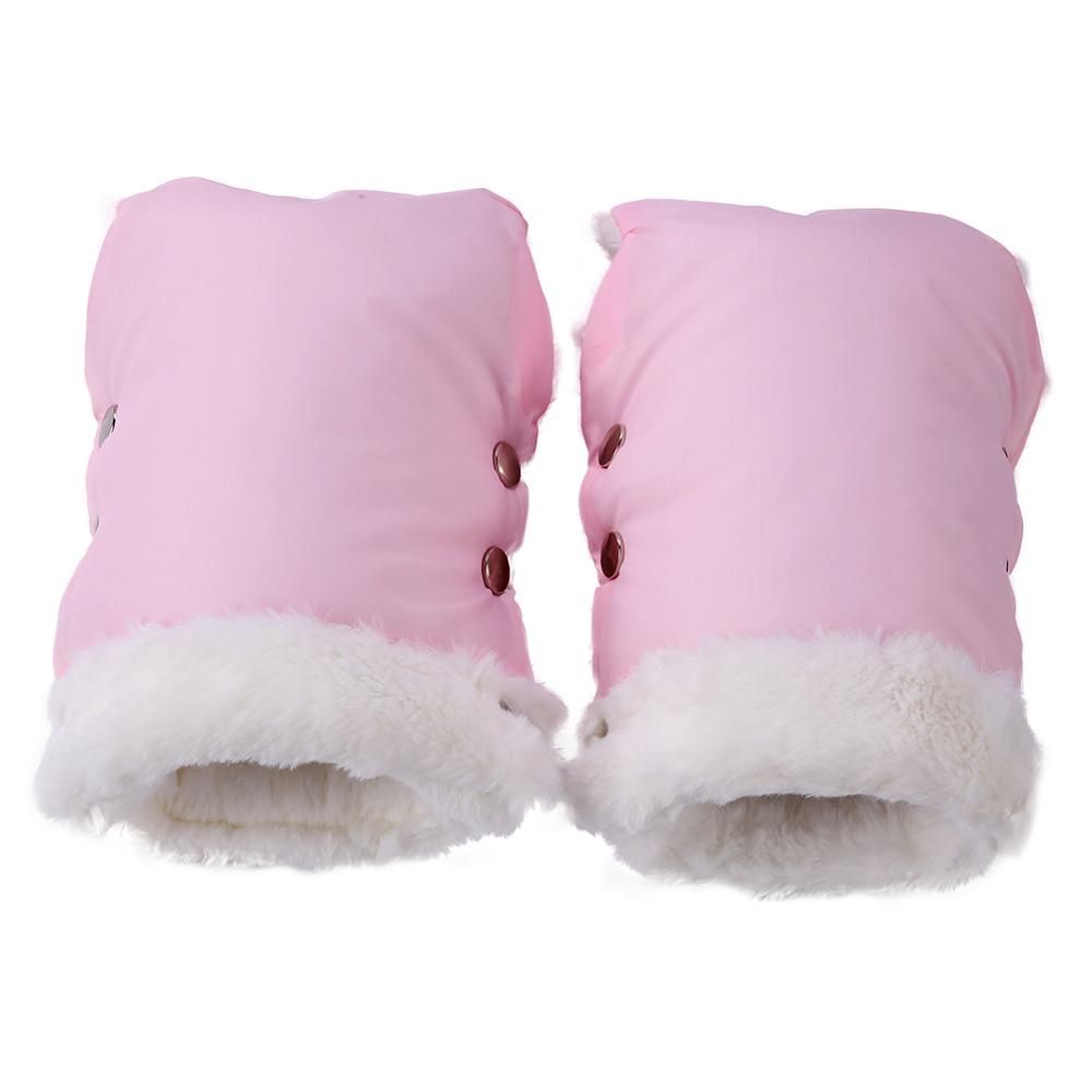 Landau poussette gants fourrure polaire landau main Portable confortable imperméable Muff bébé poussette: Pink