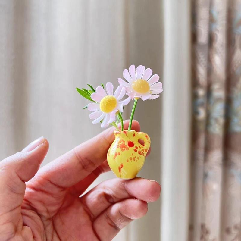 Mini aimant de de Vase en céramique, ensemble d'aimants de réfrigérateur, aimant de réfrigérateur DIY pour fleurs, décorations de réfrigérateur