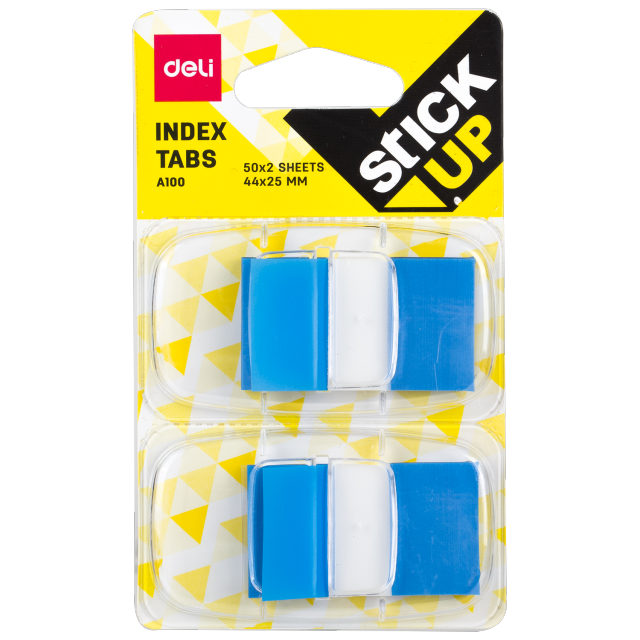 DELI Plastic Index Tabs 100stickers/Card Stationery Sticker Sign Here Planner Stickers Notepads Office School Supplies: BLue