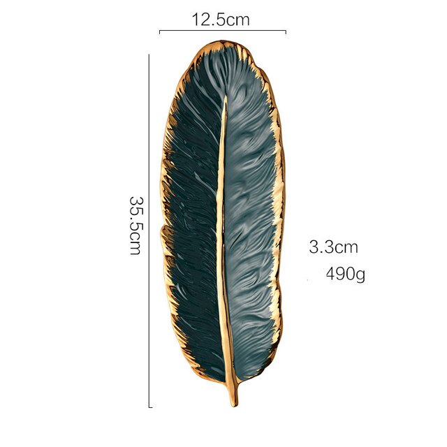 Nordic Keramische Sieraden Plaat Fruit Ins Home Decoratie Ornamenten Lade Schotel Decoratieve Sieraden Schotel Keramische Schotel Lade Ring Houder: green gold L