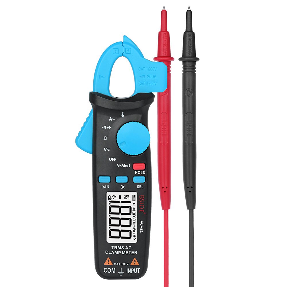 BSIDE Multimeter True Rms Clamp Meter Low Impedance DC Small Current 100A Available Auto Repair Clamp Multimeter Tester: A