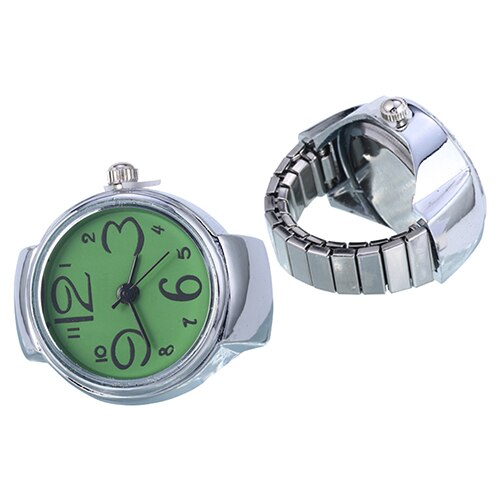 Women's Big Numbers Finger Ring Watch Elastic Band Quartz Watch Female Classic Flip Jewelry Mini Watch 손가락 반지 시계