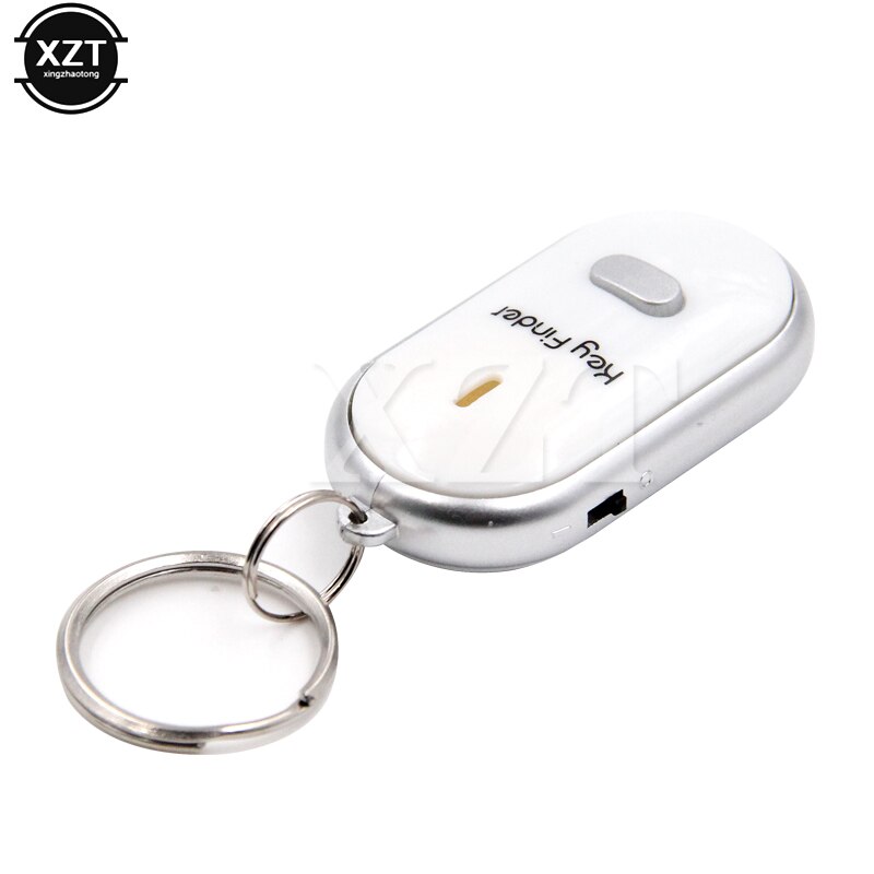 4 Colors Mini LED Whistle Key Finder Flashing Beeping Remote Lost Keyfinder Locator Keyring for children the older: white