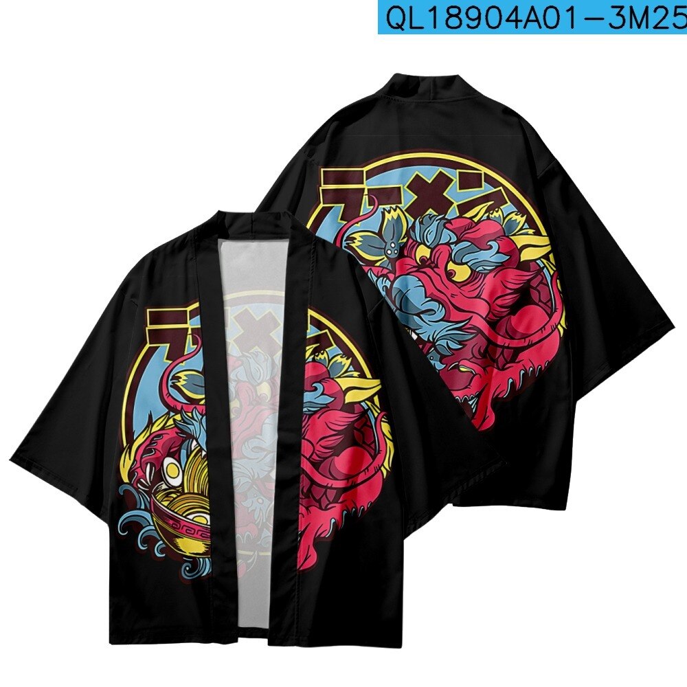 Veste Kimono Cardigan Long Haori Style Japonais - Impression Animal - Taille Unique Unisexe - Neuf Avec étiquettes