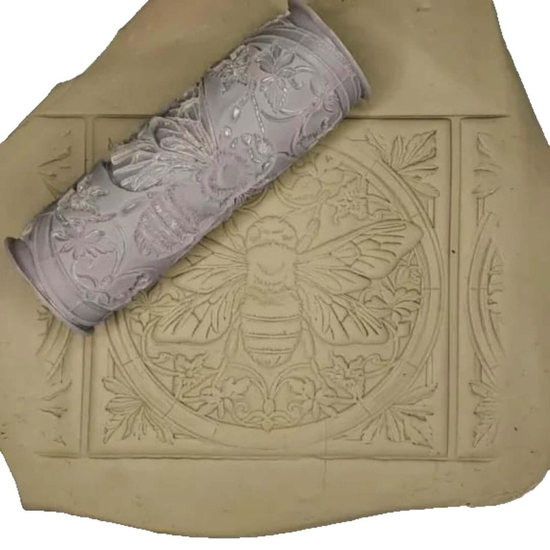 Clay Tile Roller 3D Printed Clay Texture Rollers Flower Bird Pattern Rolling Pins Rollers DIY Animal Texture Pottery Tools: plum