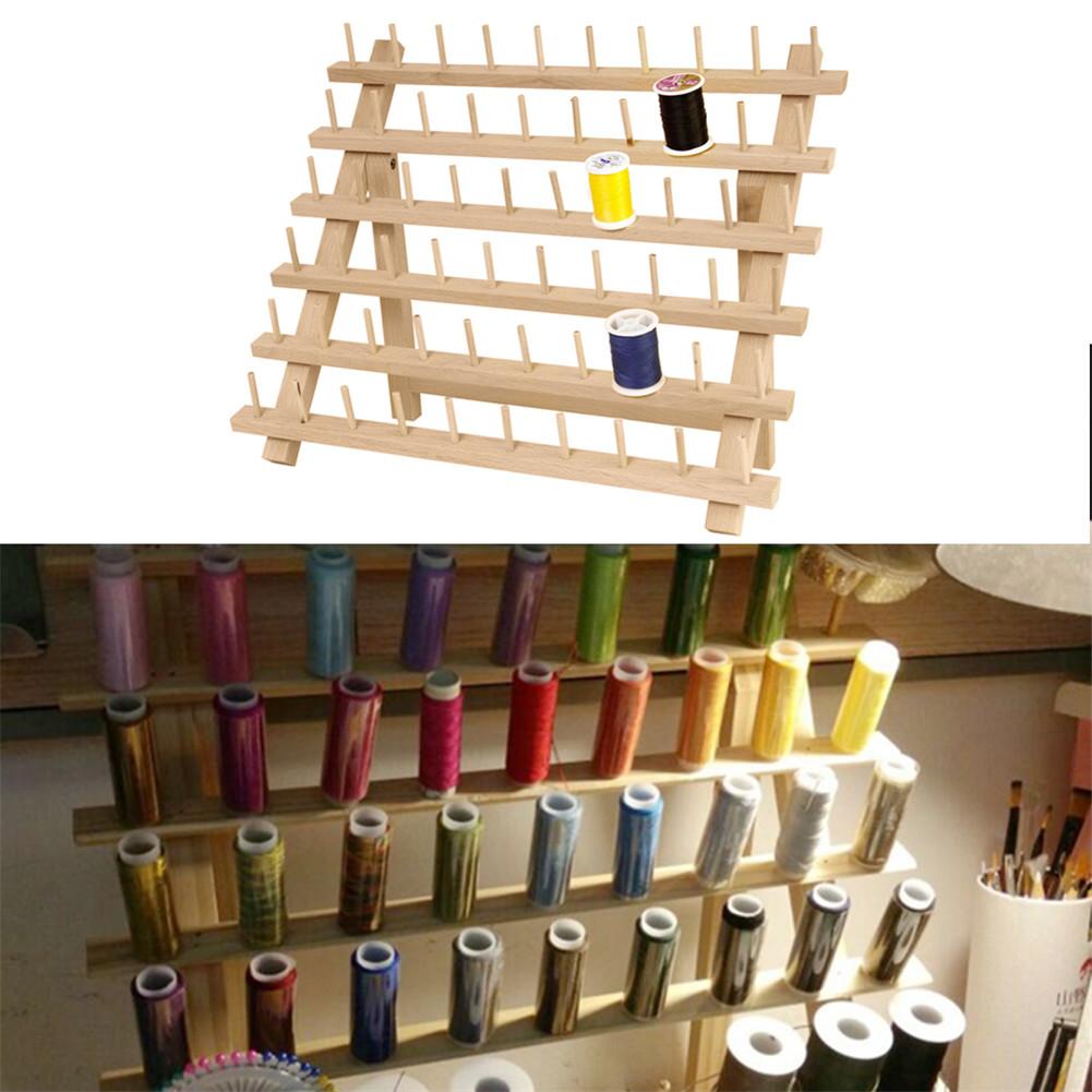 60 Axis Wood Thread Rack Spool Sewing Organizer Wood Thread Tailor Rack Premium Thread Rack Spool Organizer Storage Holder