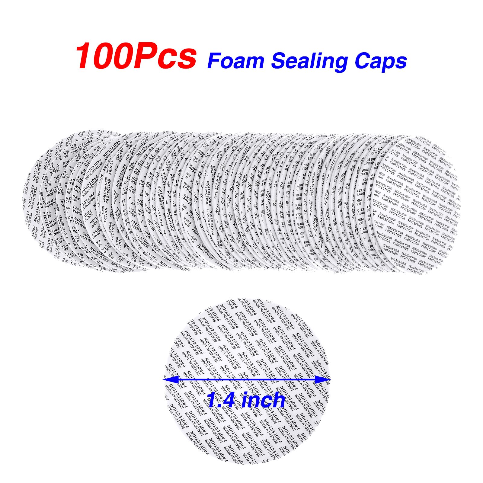 100Pcs Self Adhesive Foam Sealing Caps Pressure Sensitive Press Seal Cap Liners Glass Bottle Jars Safety Tamper Plate Gasket: Type 1