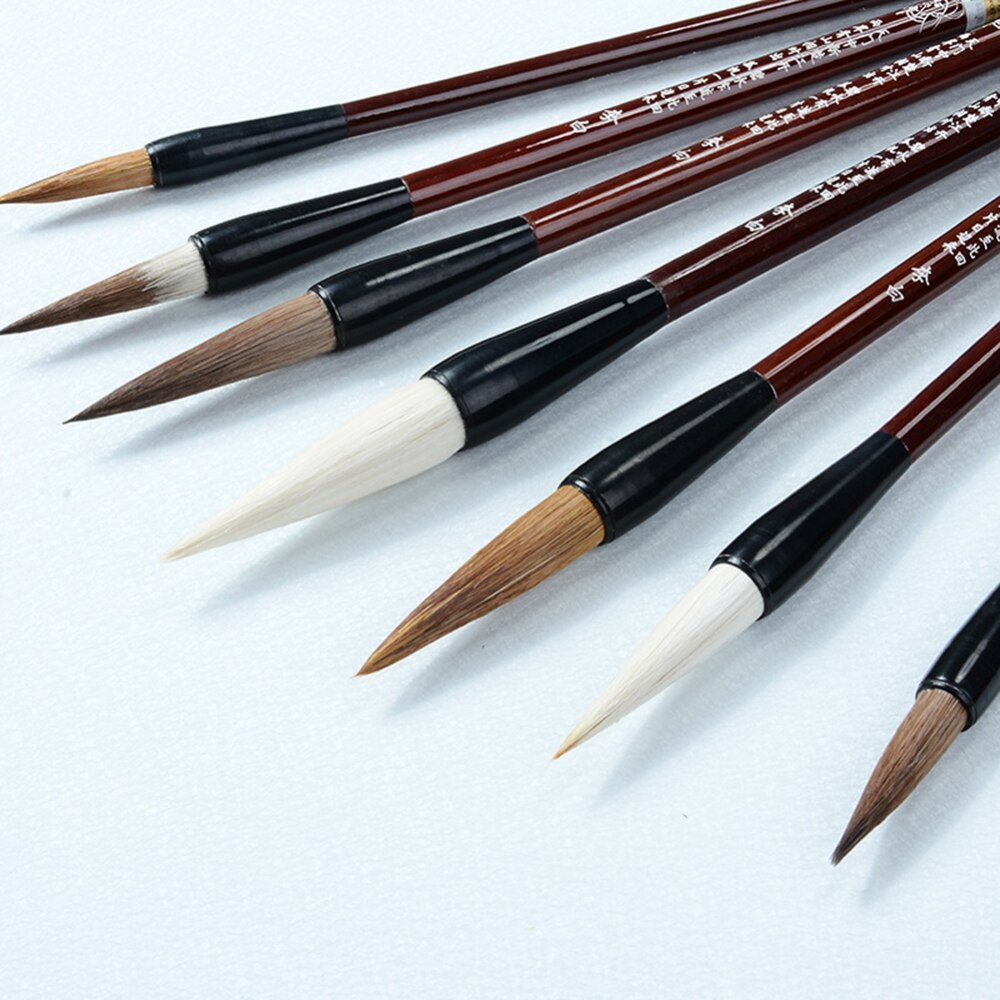 7 Pcs Chinese Calligraphy Brush Pen Set Writing Brush Box Set