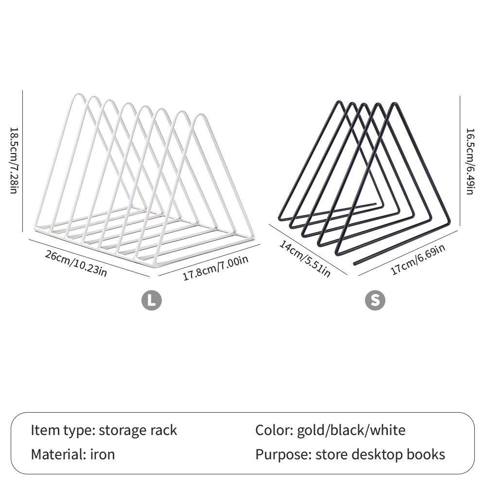 Vinyl pladestativ metal trekant bogmagasin rack pladesamling opbevaringsstativ hjem skrivebord opbevaring rack dekoration